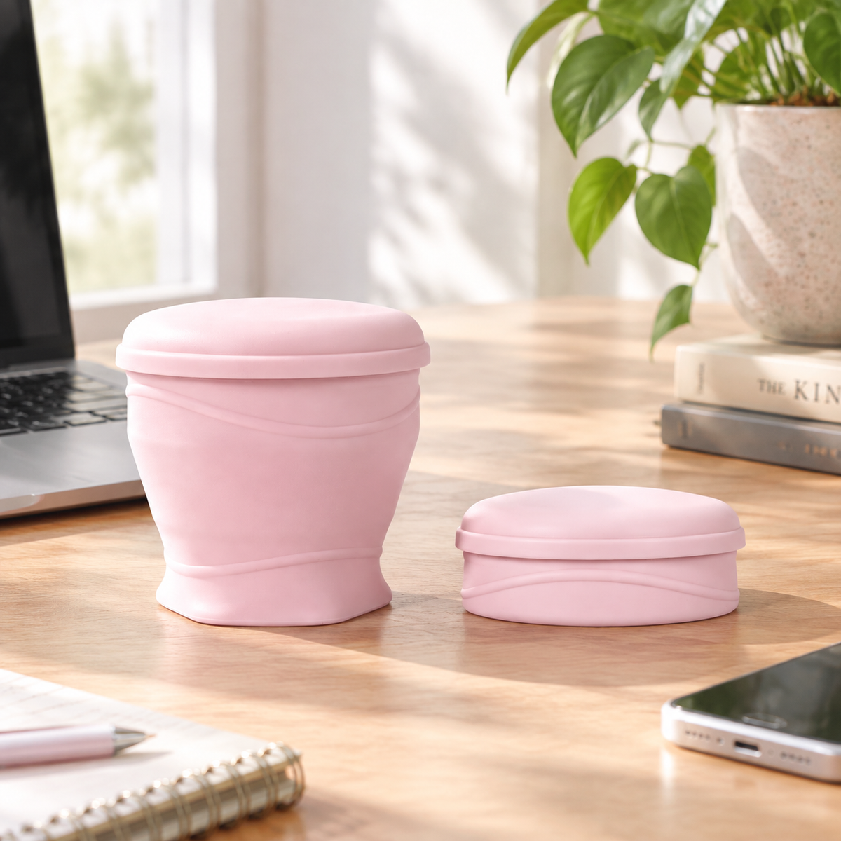 Foldable Silicone Cup with Carrying Strap - Pink 180 ml