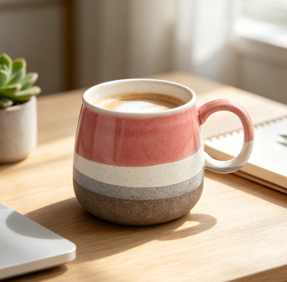 Reactive Glaze Ceramic Mug - Red 350 ml