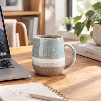 Reactive Glaze Ceramic Mug - Sky Blue 350 ml