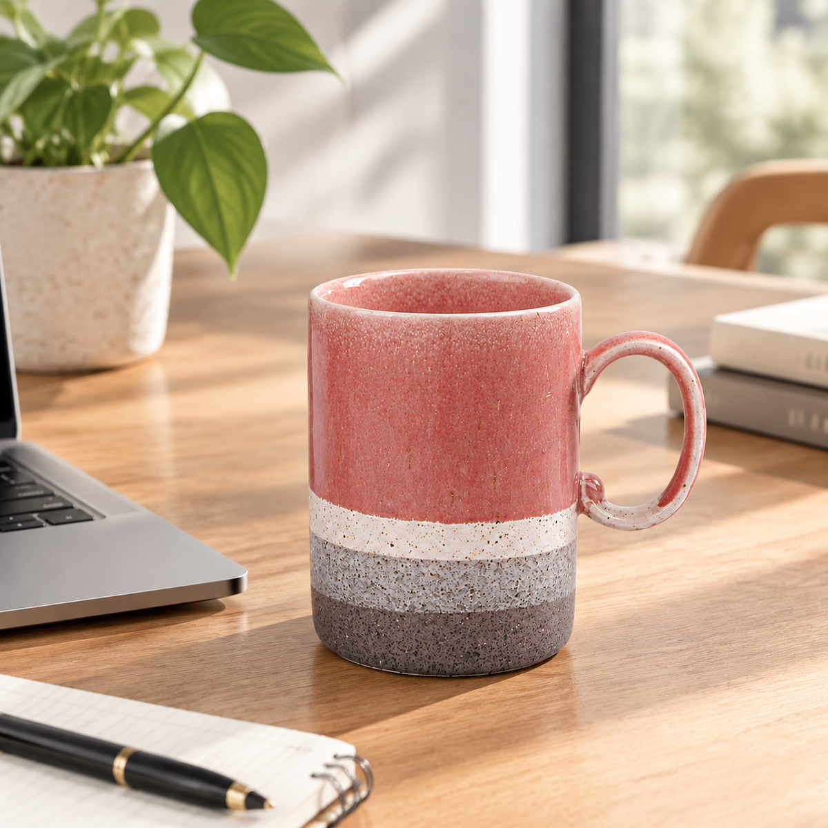 Reactive Glaze Ceramic Mug - Red 450 ml